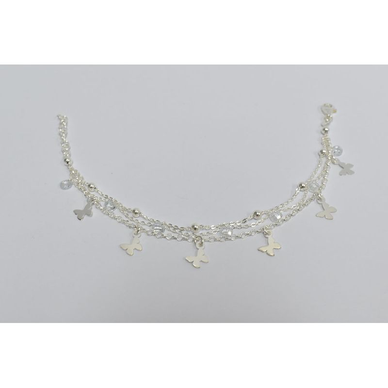 ROSETT - Pulsera con colgantes de mariposa multi tejidos Plata ley 925