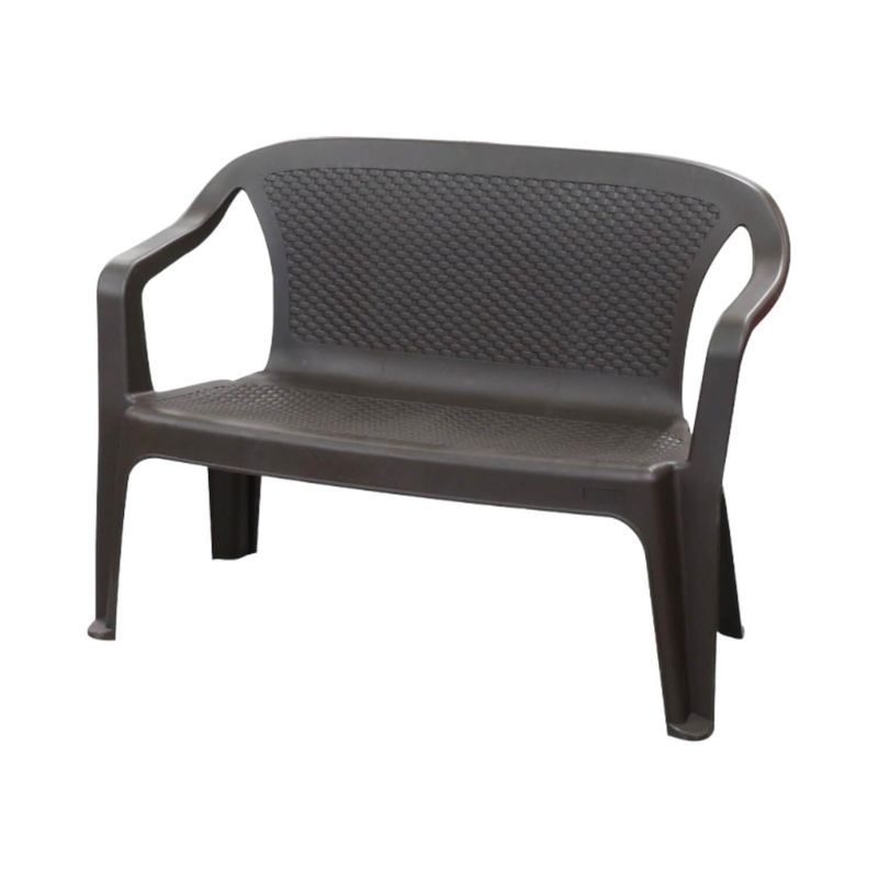 RIMAX - Sofa de Terraza Plastico 2 cuerpos Café Rimax