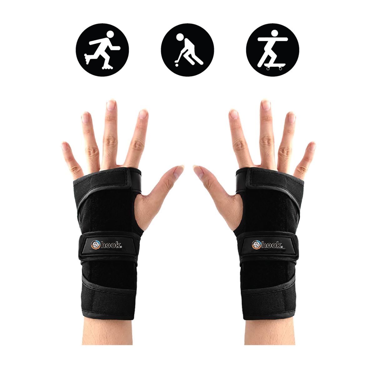 HOOK - MUÑEQUERAS HOOK 406 NEGRA TALLA L