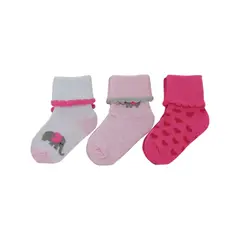 PUMUCKI - Set De 3 Calcetines Para Bebé Niña Rosa