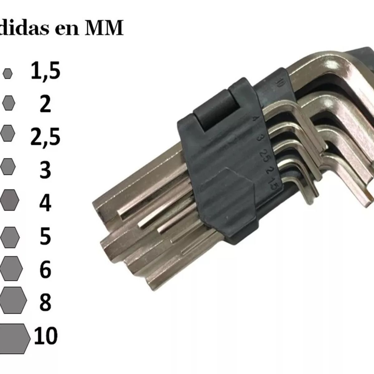 GENERICO - Llave Allen 9 Piezas Herramientas Carpinteria Auto Casa