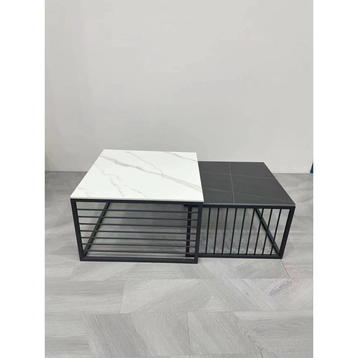 OEM - Mesa de Centro Cuadrada dos en uno de mármol