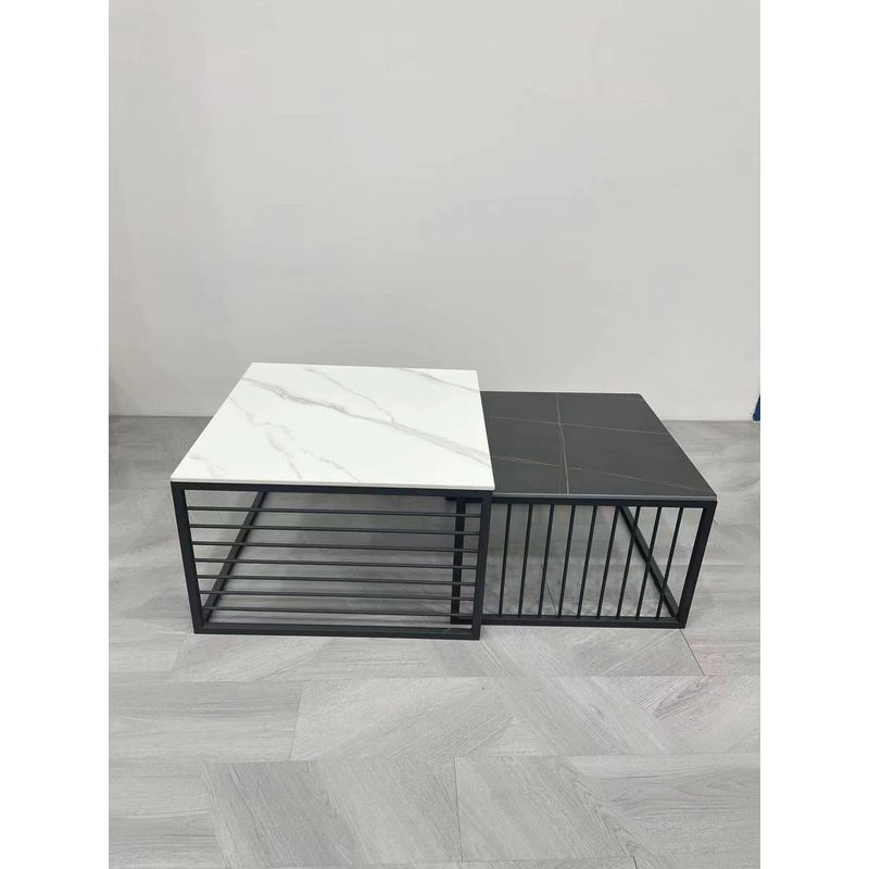 OEM - Mesa de Centro Cuadrada dos en uno de mármol