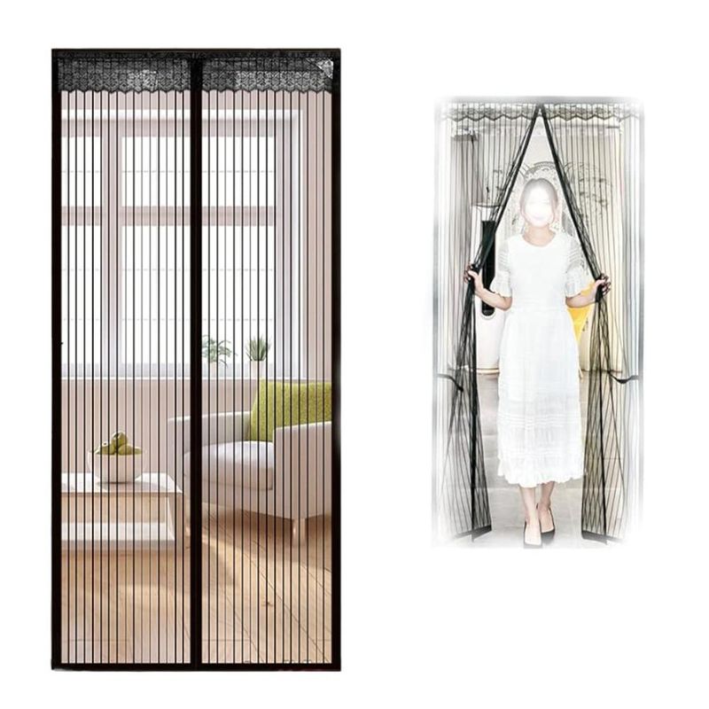 GENERICO - Malla Mosquitos Magnética Para Puertas y Ventanales 100x210 Cm Negro
