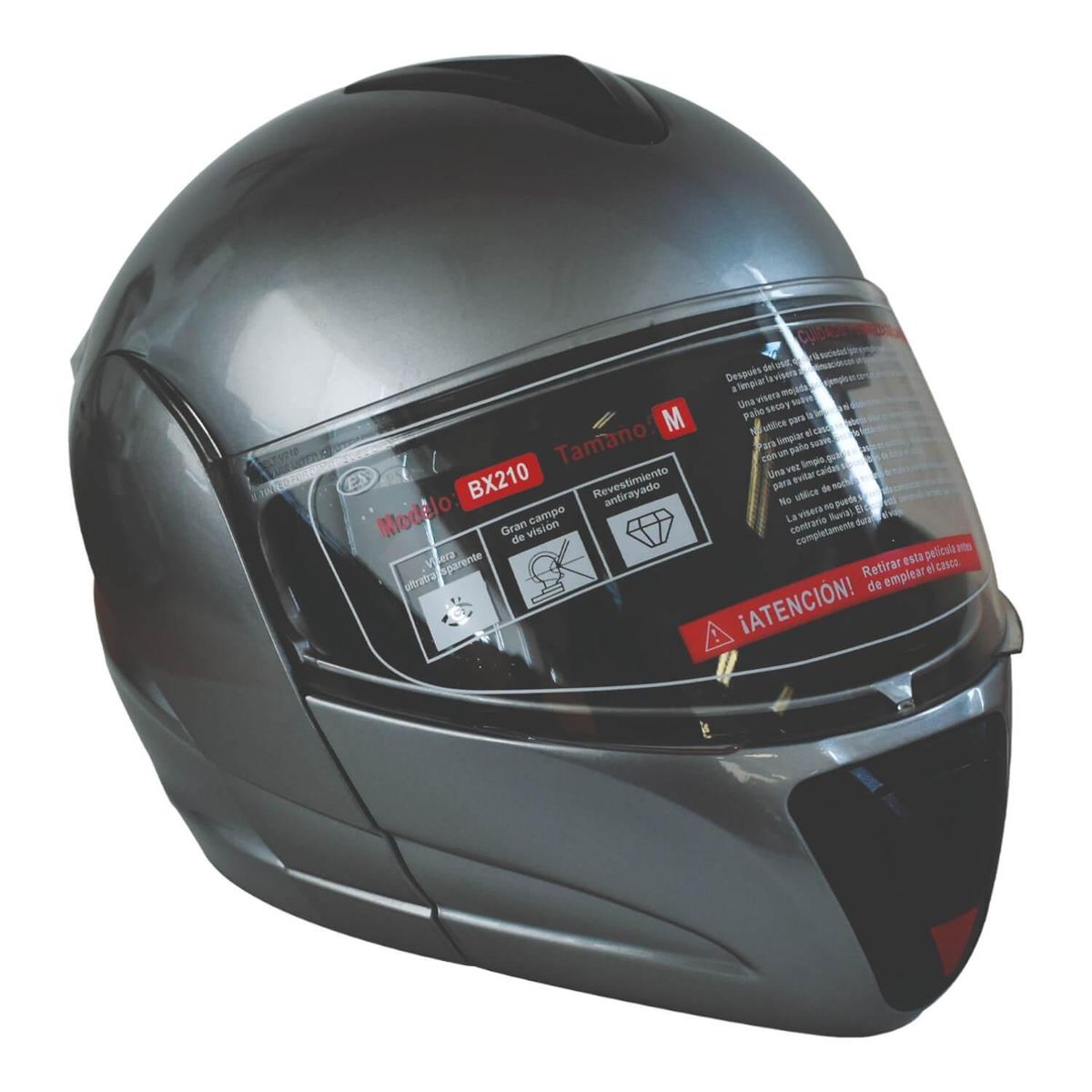BEX - Casco Full Face Bx210 Talla M Stone Grey Bex Certificado DOT