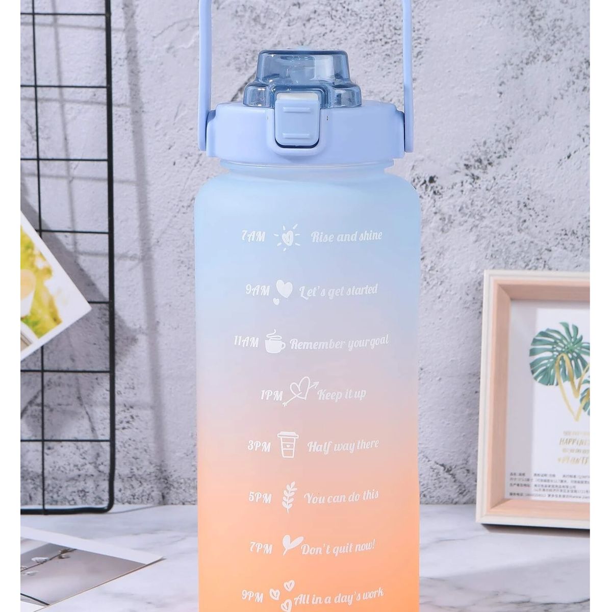 GENERICO - Botella De Agua Portátil Sport 2 Litros Botella Con Horarios