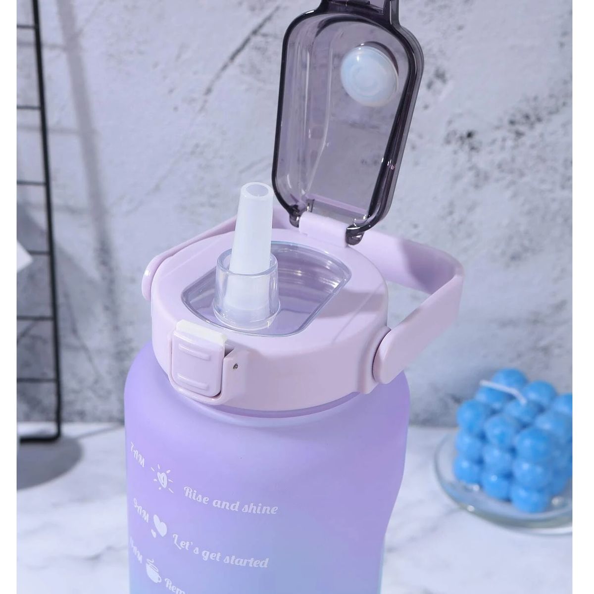 GENERICO - Botella De Agua Portátil Sport 2 Litros Botella Con Horarios