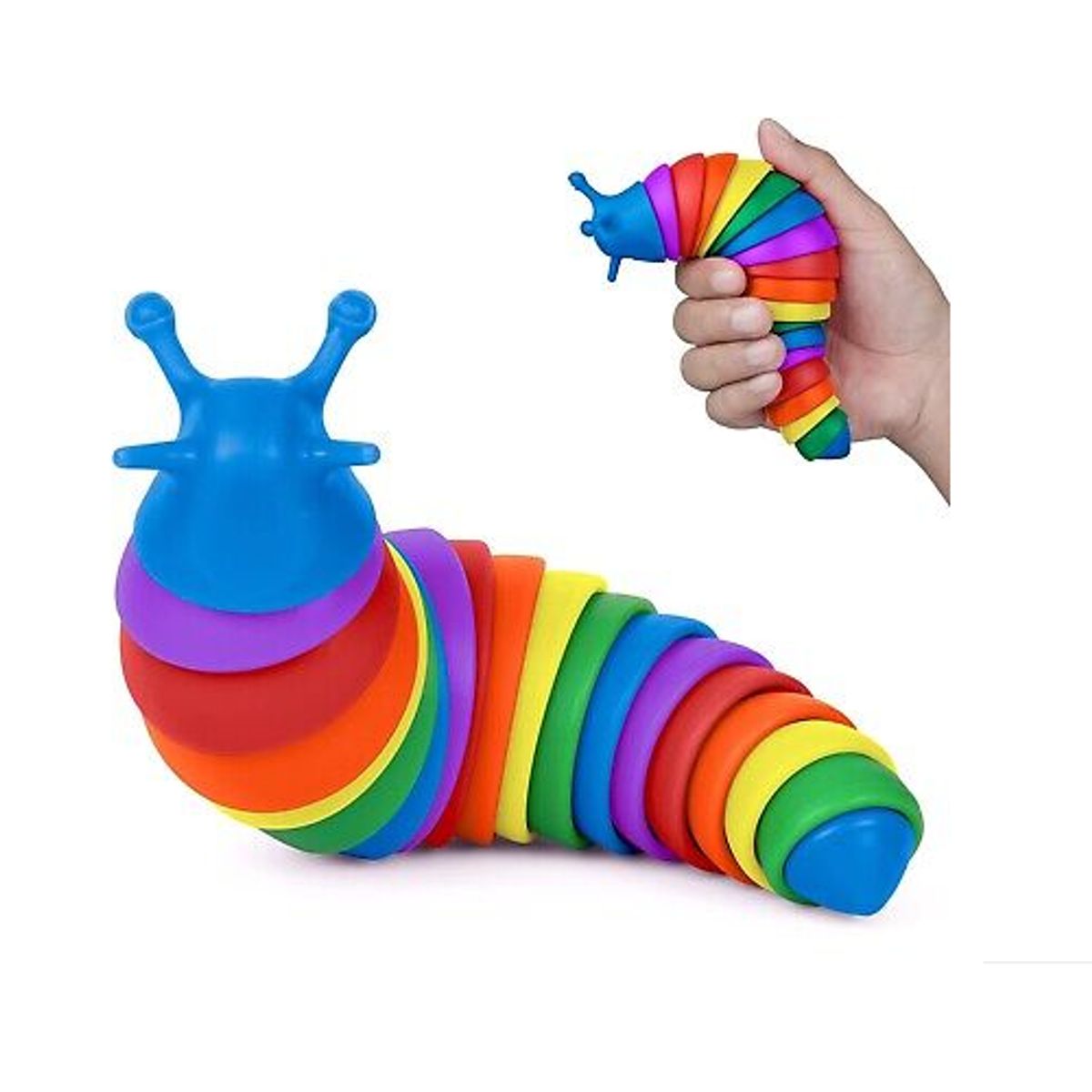 GENERICO - Juguete Antiestrés Sensorial Gusano Oruga Finger Slug