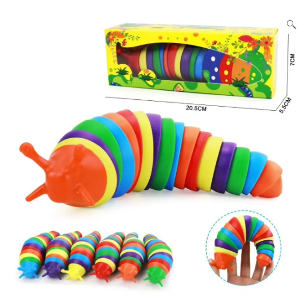 GENERICO - Juguete Antiestrés Sensorial Gusano Oruga Finger Slug