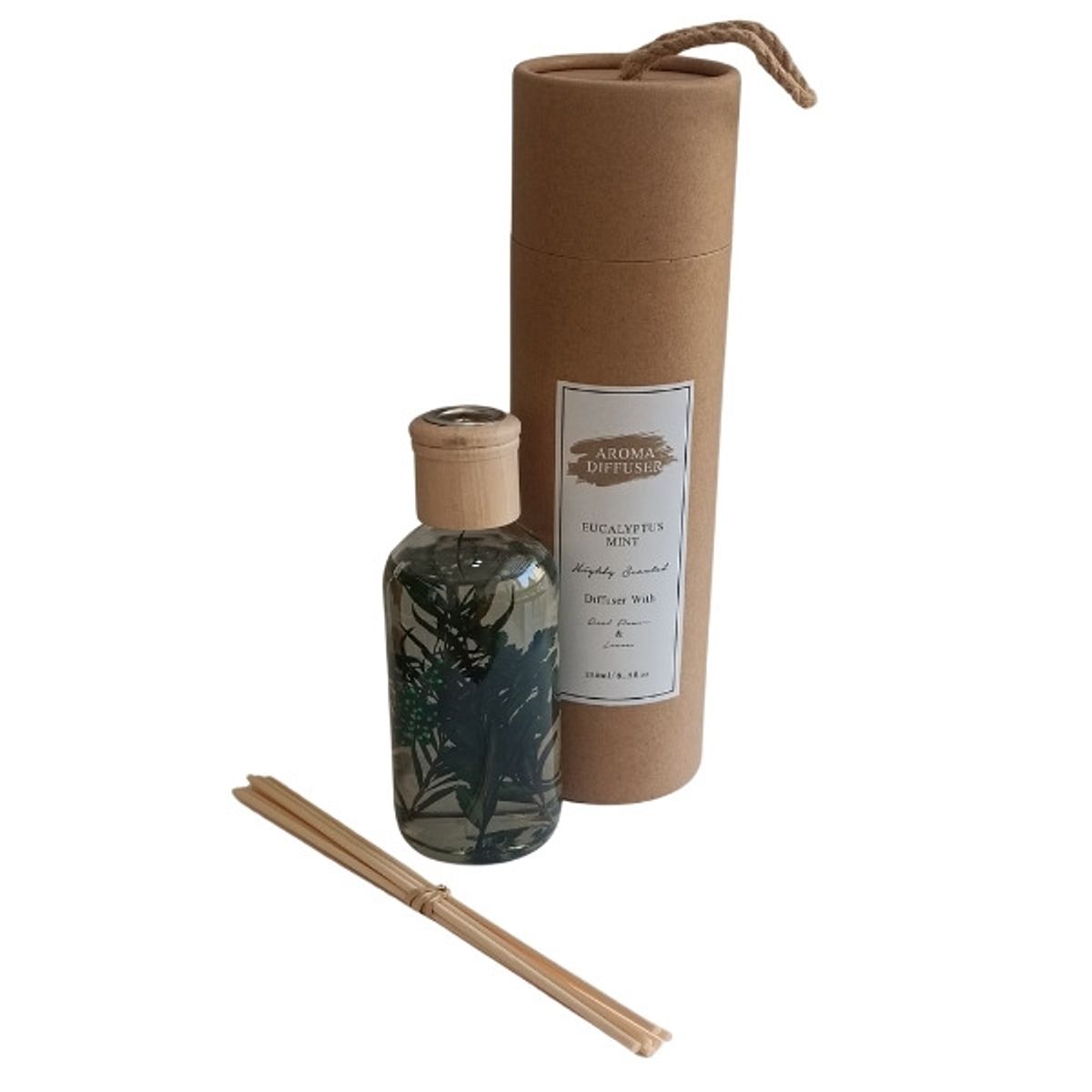 GENERICO - HermosoDifusor Aromático natural con flores secas 250ML Aroma Eucalyptus Mint