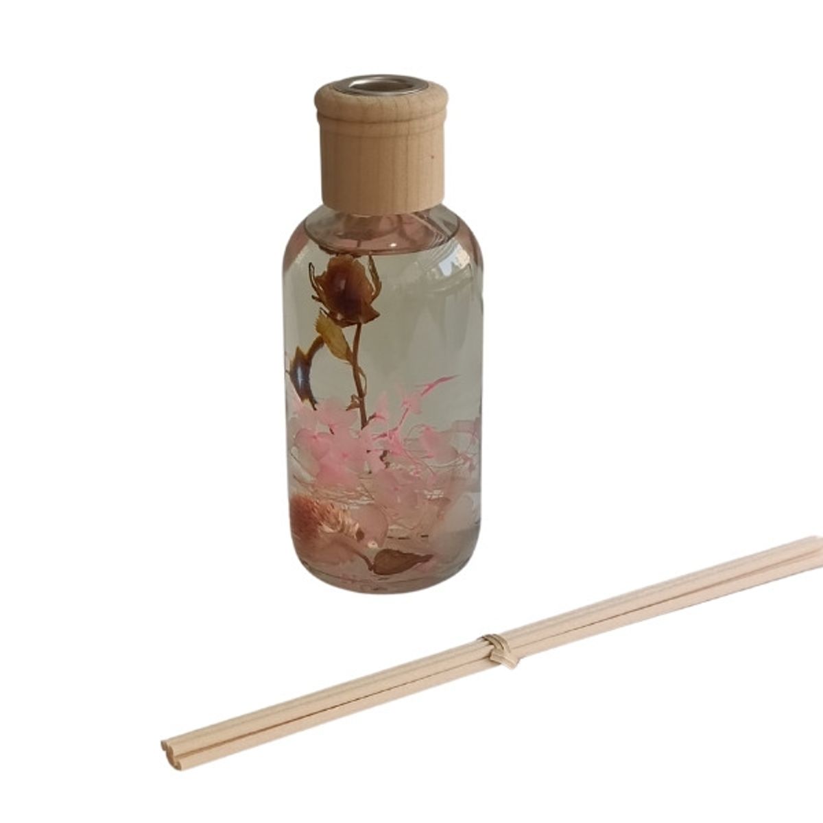 GENERICO - HermosoDifusor Aromático natural con flores secas 250ML Aroma Rose and Grapefruit