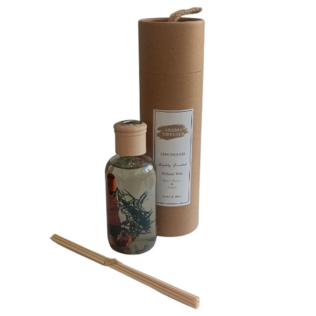 GENERICO - HermosoDifusor Aromático natural con flores secas 250ML Aroma Lemon Grass