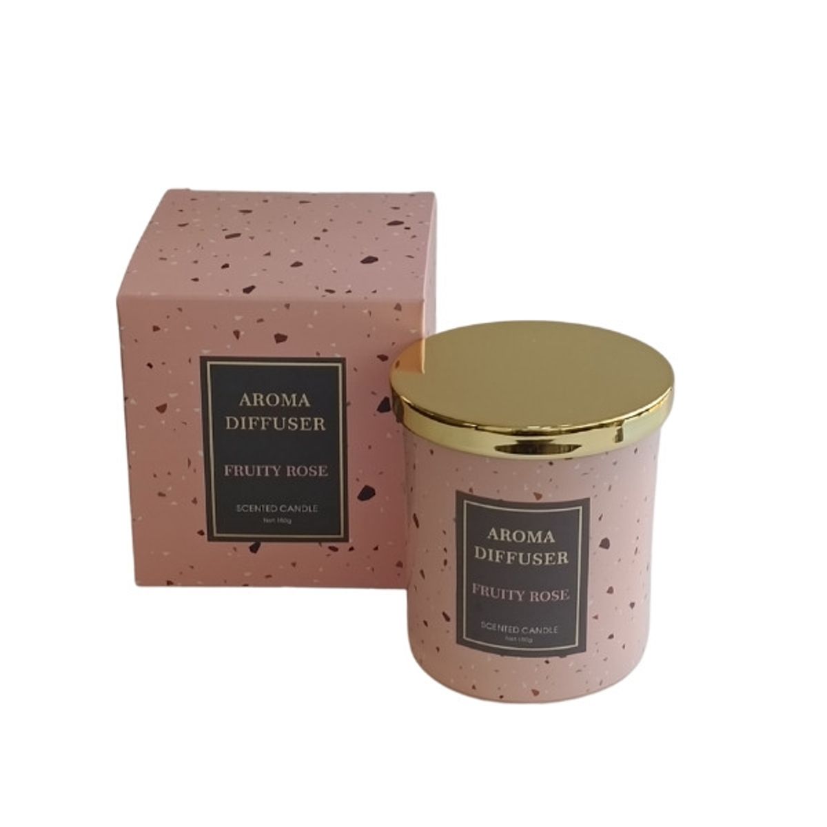 GENERICO - Vela de terrazo de 150g con tapa dorada Fruity Rose