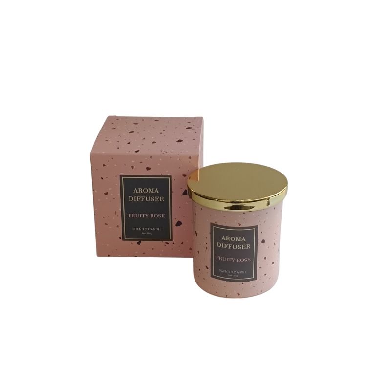 GENERICO - Vela de terrazo de 150g con tapa dorada Fruity Rose