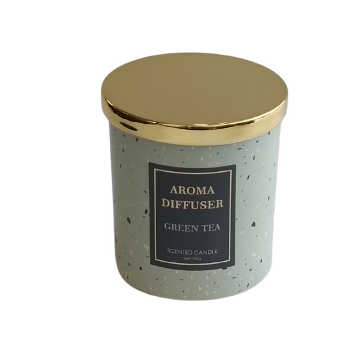 GENERICO - Vela de terrazo de 150g con tapa dorada Green Tea
