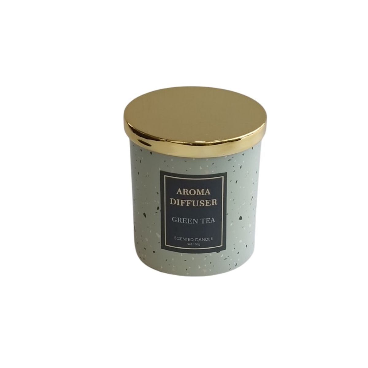 GENERICO - Vela de terrazo de 150g con tapa dorada Green Tea