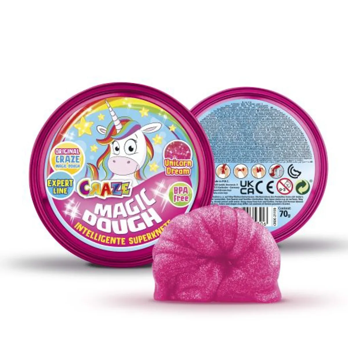 GENERICO - Slime Masa Magic Dough CRAZE Unicornio Rosado 70g