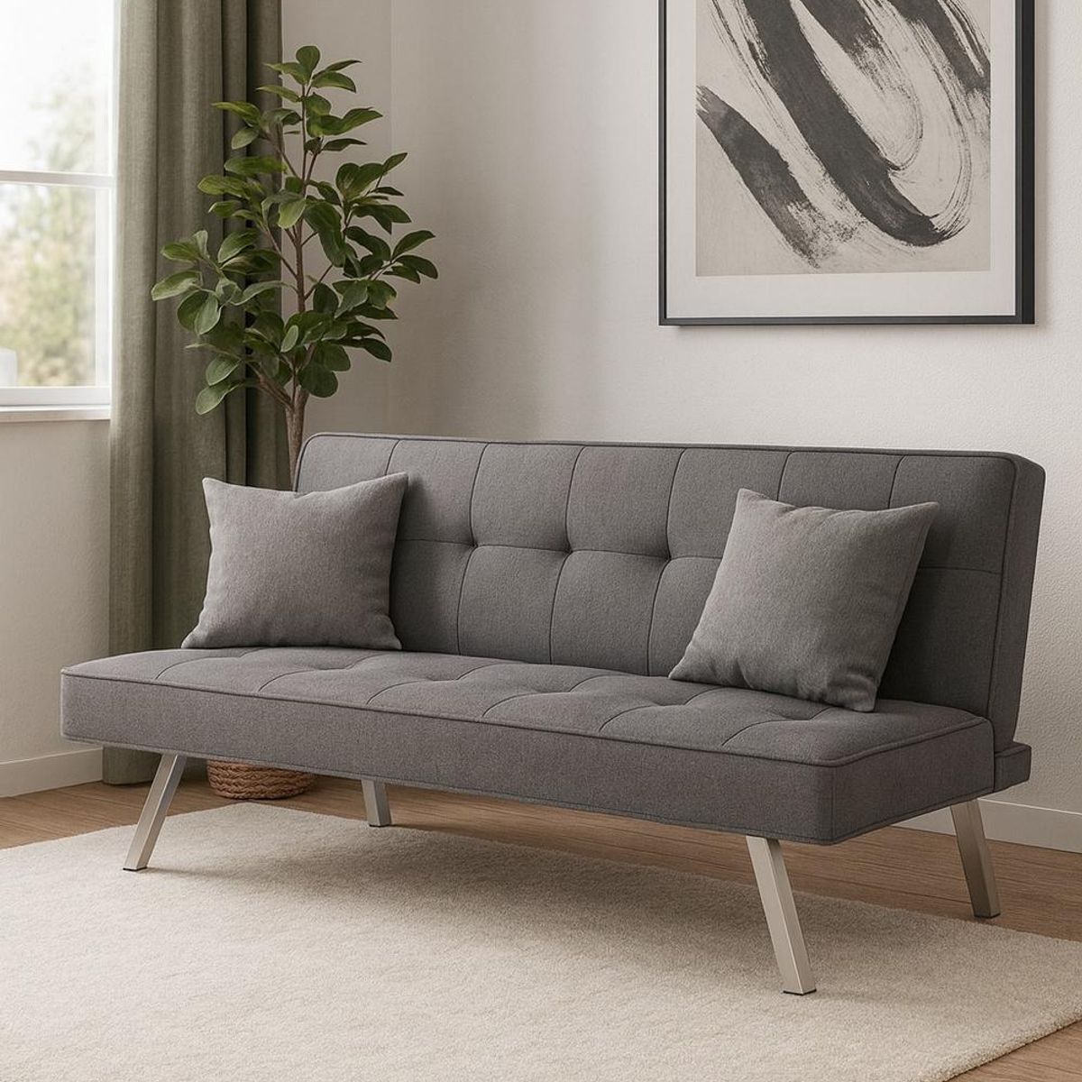 COSAS CASA - Futon Sofa Cama Grecia Gris