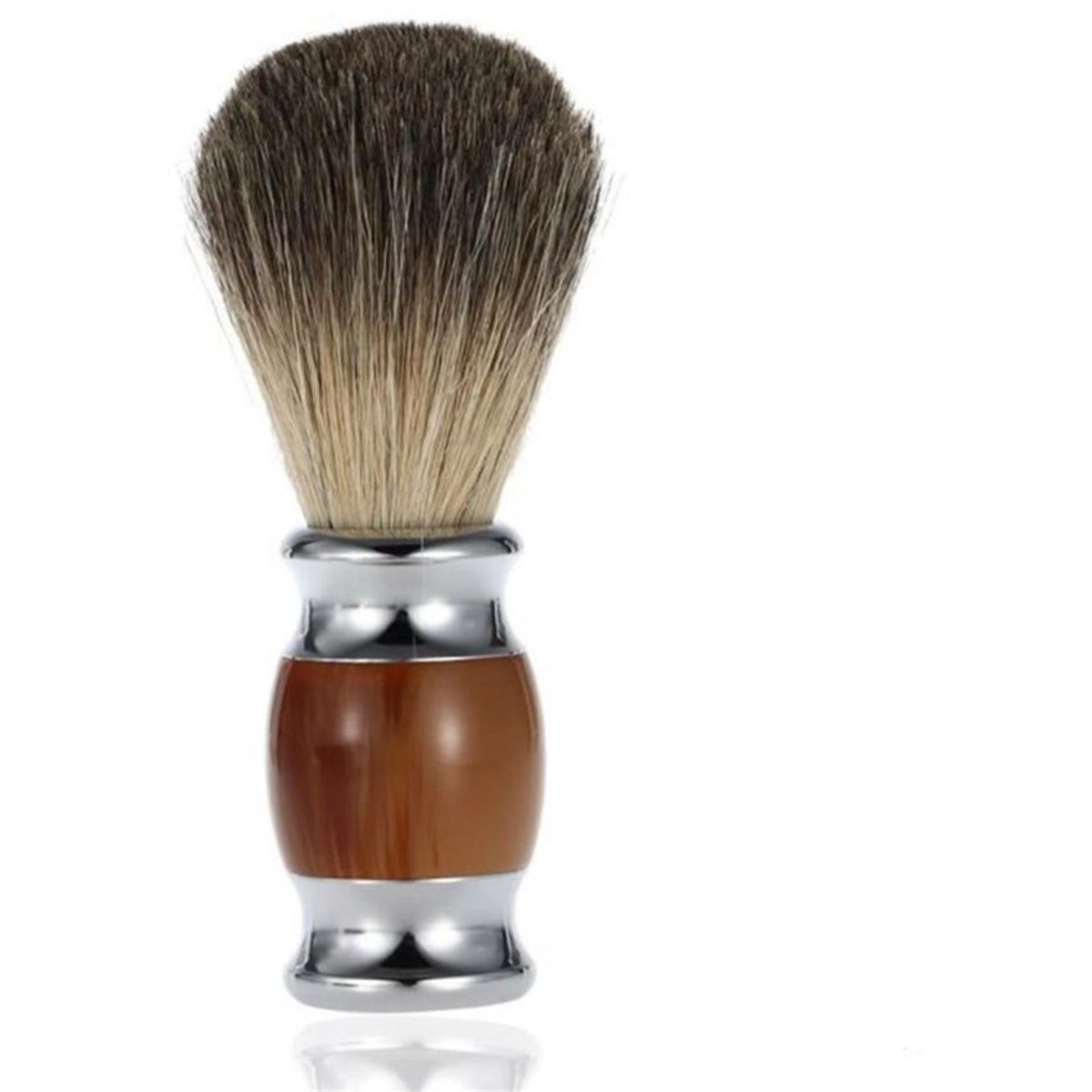 VATYERTY - Cepillo de afeitar de barba para depilación de tejón puro.