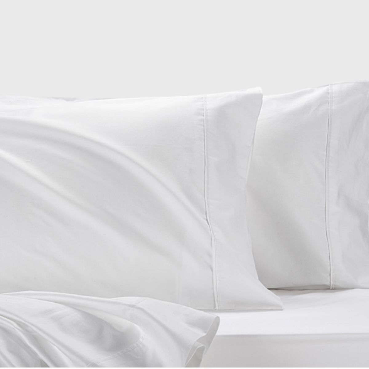 ESSENCE EMPORIUM - Juego de Sábanas Blancas Single 100% Algodón Egipcio 500 Hilos