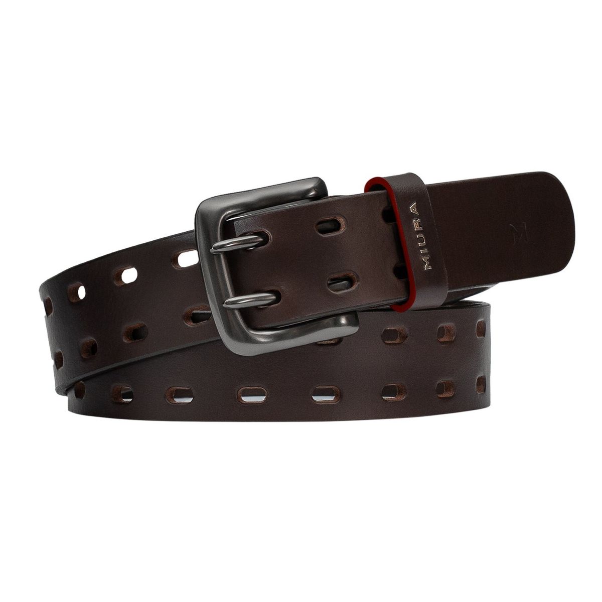 MIURA - Cinturón Cuero Genuino Dante Miura.-