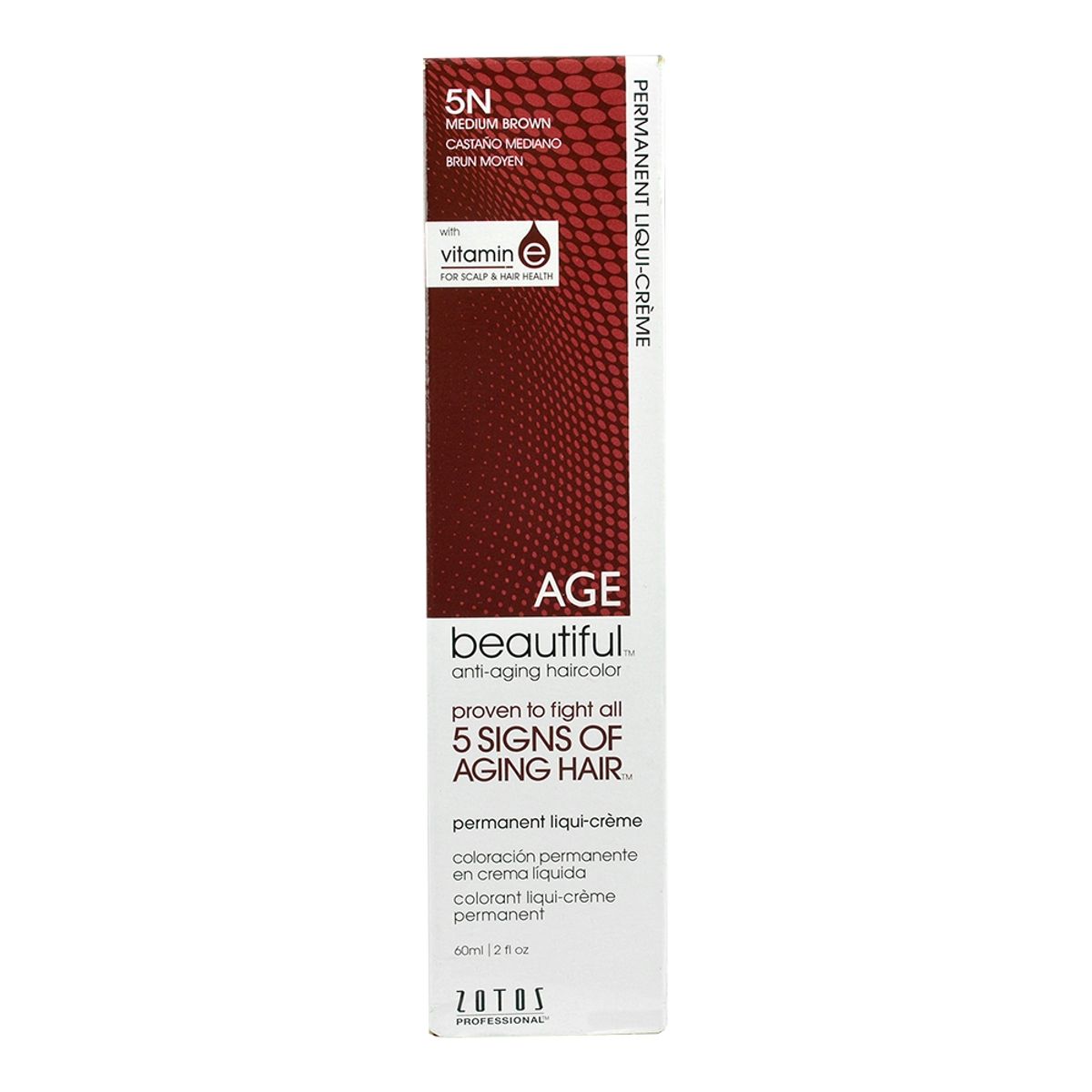 AGE BEAUTIFUL - Tinte Permanente Anti-Edad En Crema Liquida De 60 ml Castaño Medio 5N Age