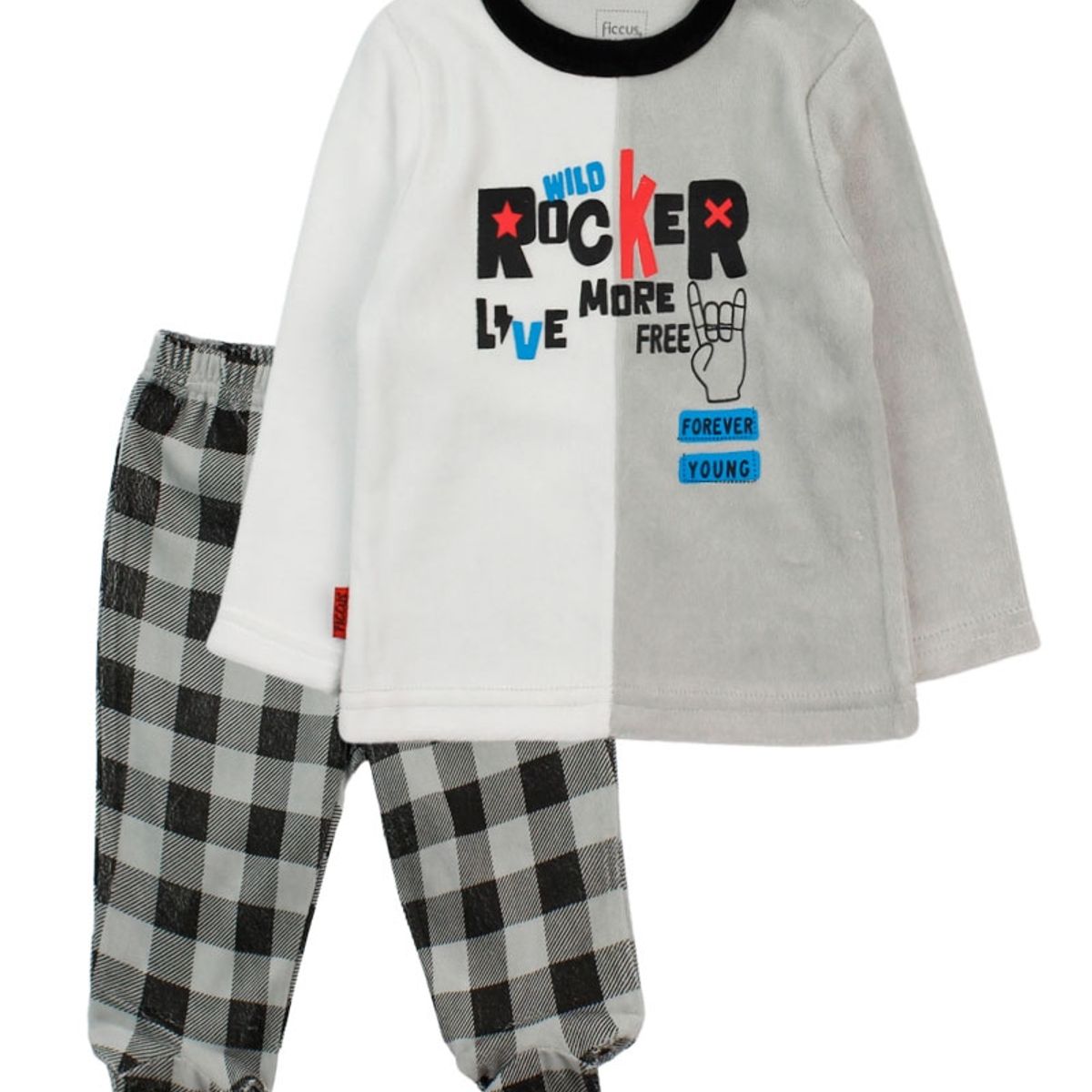 FICCUS - Pijama bebé niño 2 piezas plush rocker 169