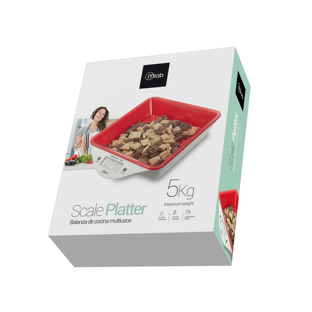 MLAB - Pesa Balanza Cocina Con Fuente Mlab 5kg