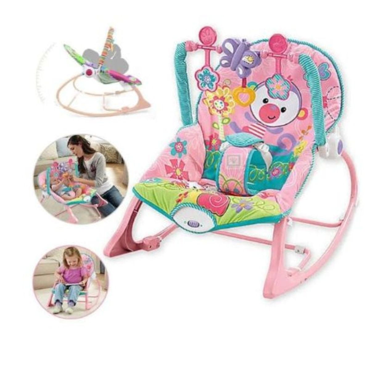 GENERICO - Mecedora bebé con vibracion y sonidos 3 en 1.