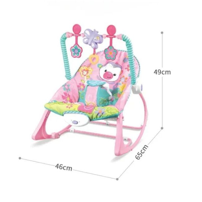 GENERICO - Mecedora bebé con vibracion y sonidos 3 en 1.