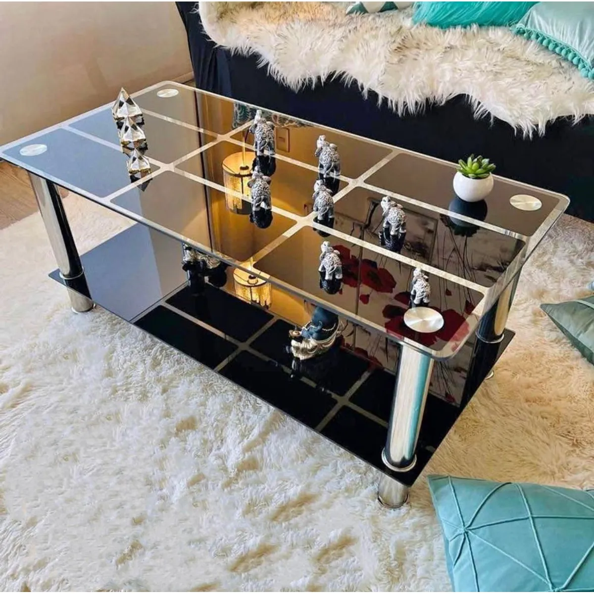 OEM - mesa centro vidrio  templado rectangular 100x50