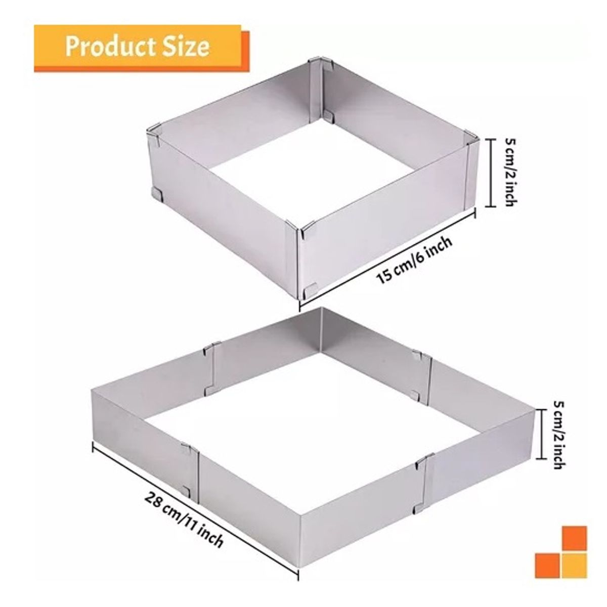 PASTELERIUSCL - Molde De Torta Moldes Para Tortas Cuadrado Ajustable Queque