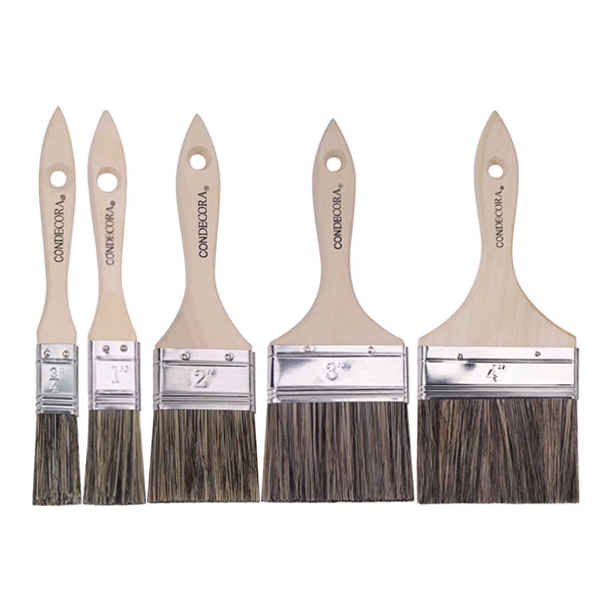 GENERICO - Set 5 Brochas Hela Condecora 3/4, 1, 2 ,3 ,4 Pulgadas