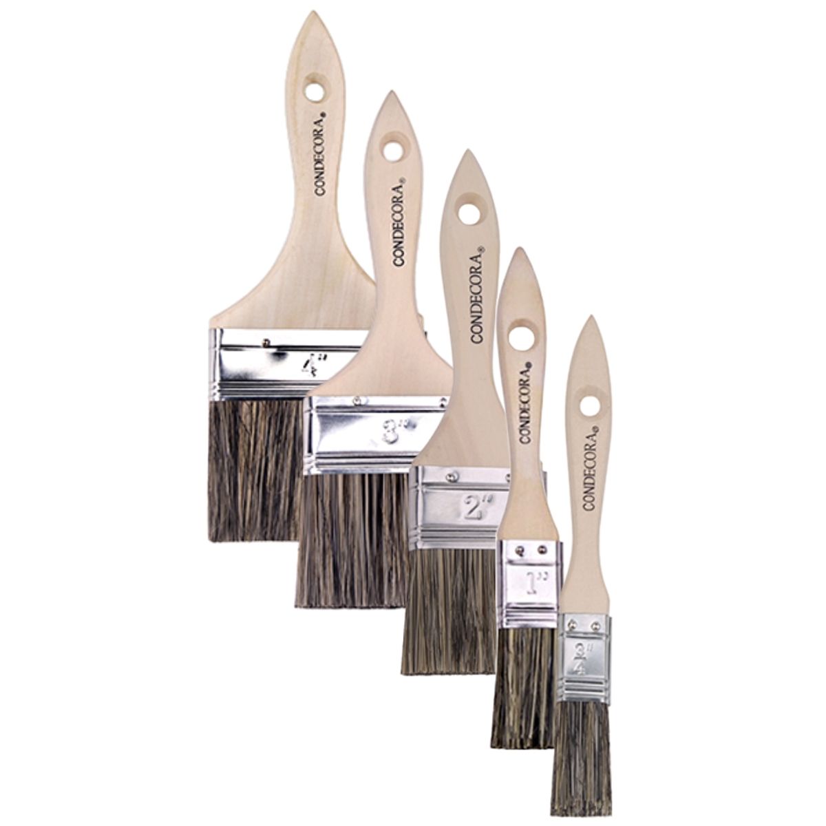 GENERICO - Set 5 Brochas Hela Condecora 3/4, 1, 2 ,3 ,4 Pulgadas