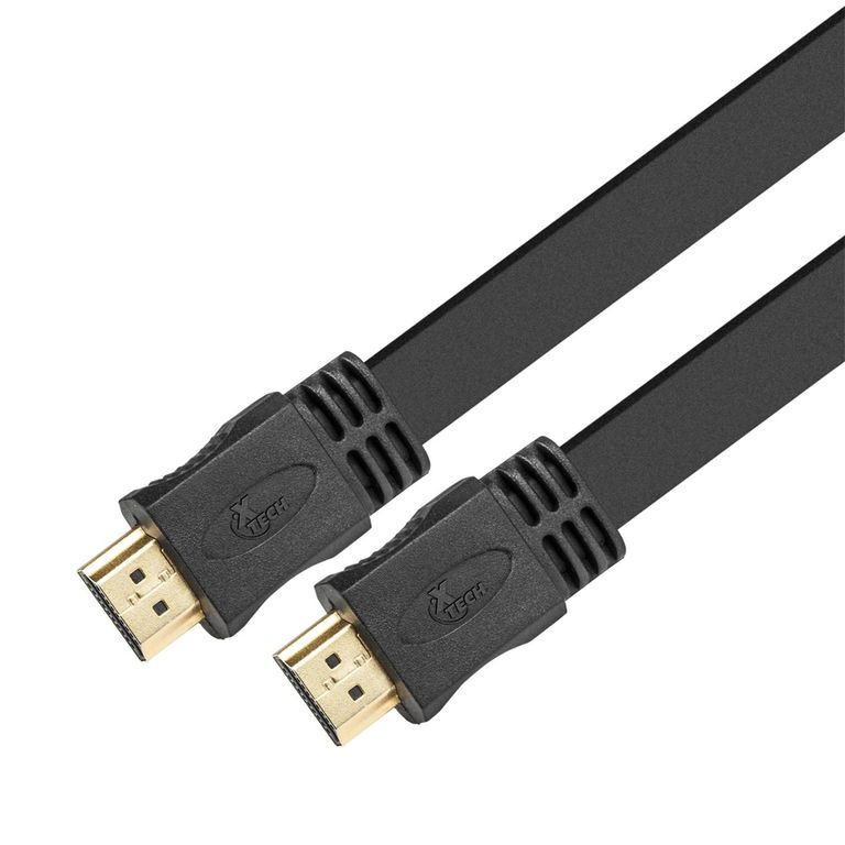 XTECH Cable HDMI Plano 1,80Mts Macho/Macho en Caja XTC-406 Negro