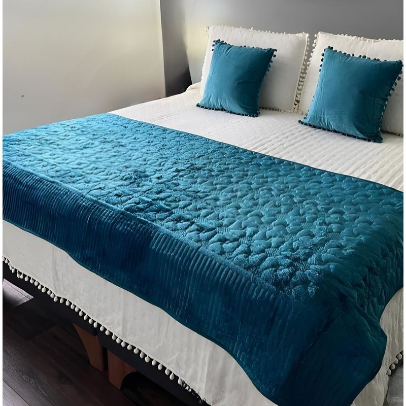 DEKOHOME - Piecera cama Plush turquesa