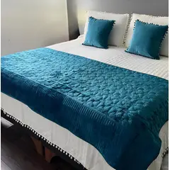 DEKOHOME - Piecera cama Plush turquesa