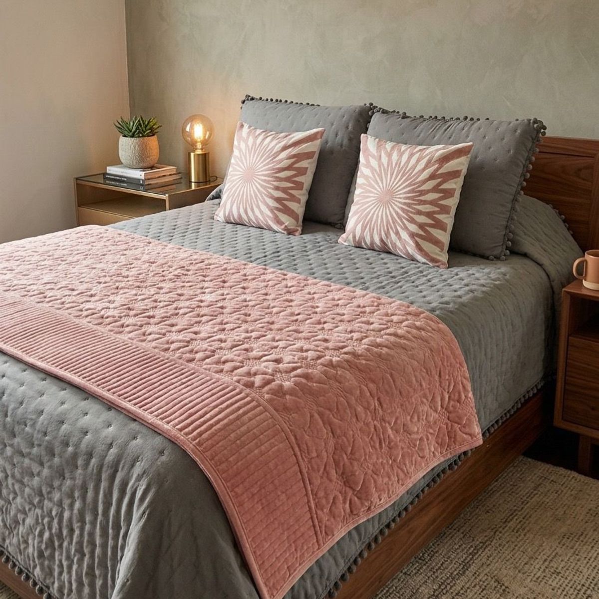 DEKOHOME - Piecera cama Plush Rosada