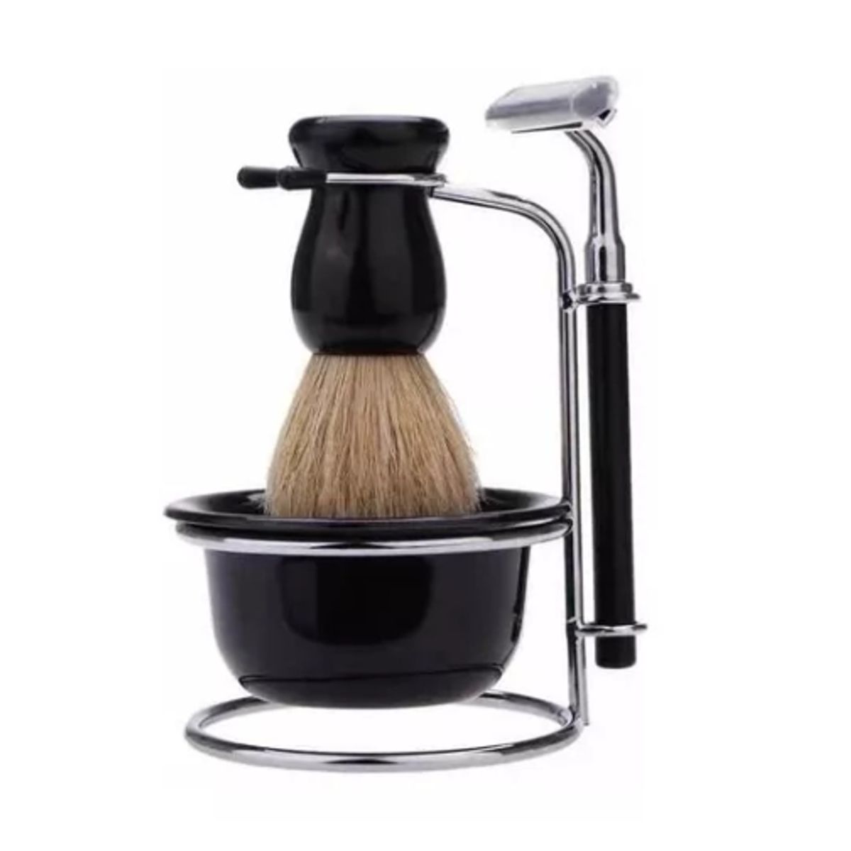 GENERICO - Kit Barbero Clasico Isopo Posillo Y Afeitadora Barberia