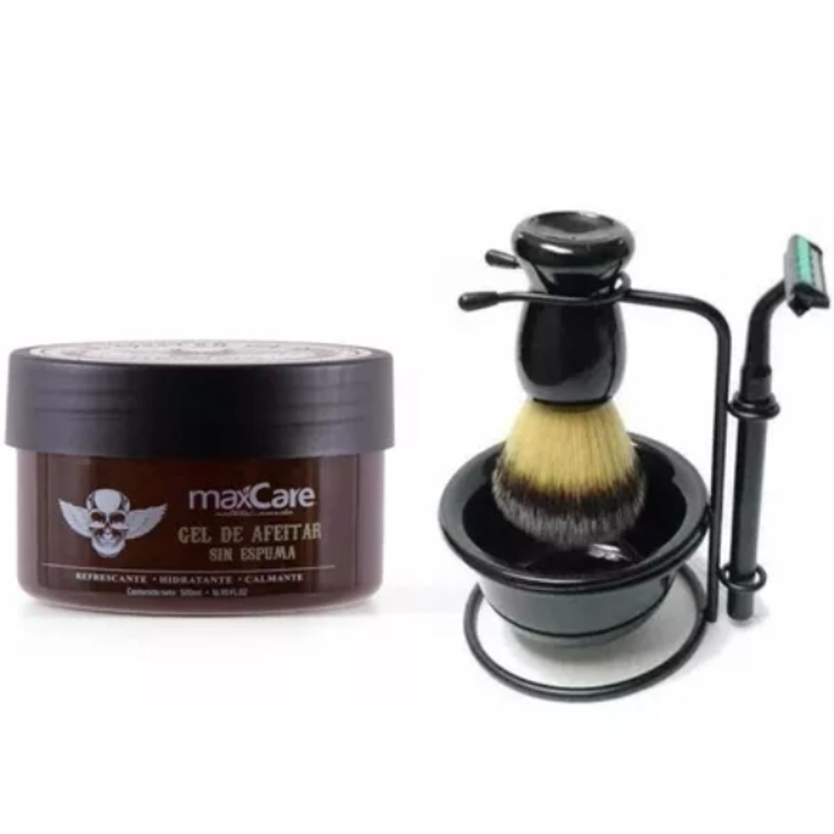 GENERICO - Kit Barbero Clasico Isopo Posillo Afeitadora Gel Afeitar