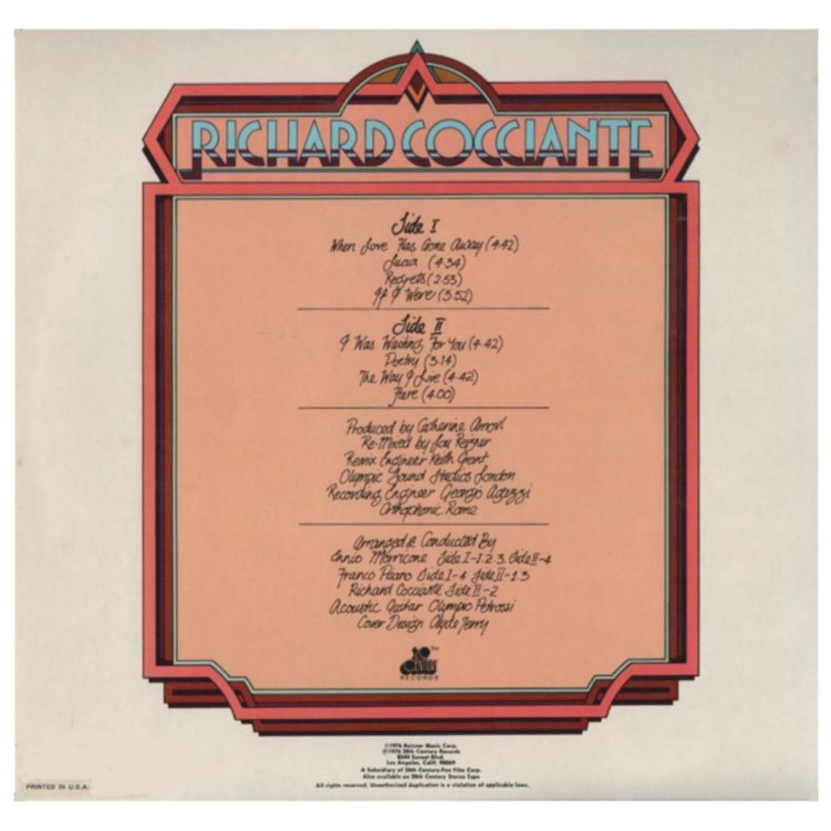 HITWAY MUSIC - RICHARD COCCIANTE - RICHARD COCCIANTE - VINILO HITWAY MUSIC