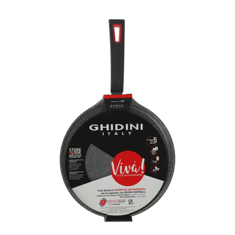 GHIDINI - Sarten Panquequera  28 cm Acero Inox Viva