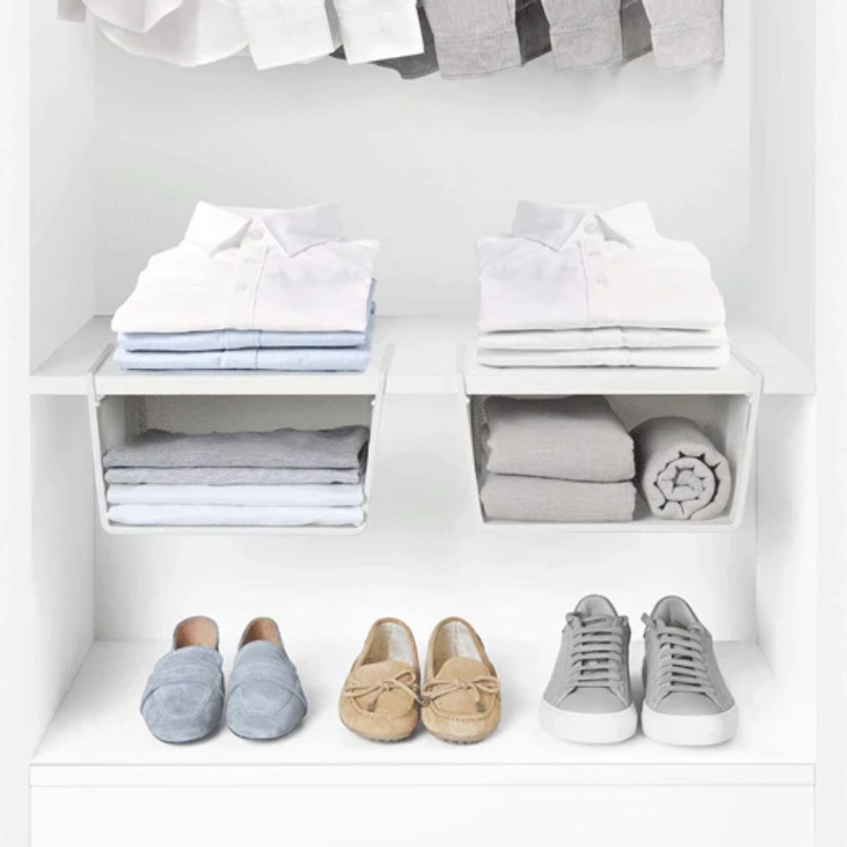 RAYEN - Canasto Colgante para Repisas Rayen – Organizador Blanco 30 × 15 × 25 cm