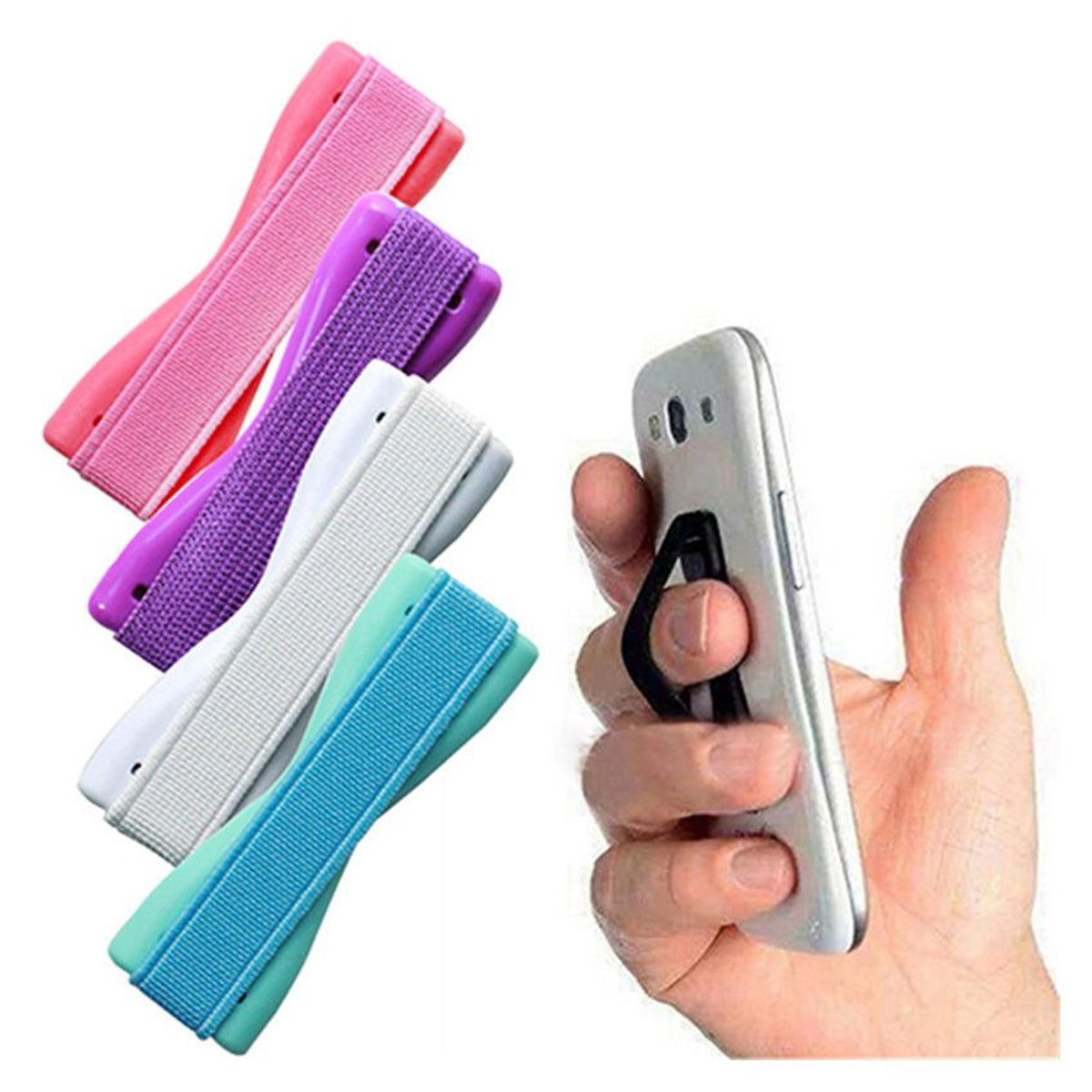 VATYERTY - Correa elástica con agarre para dedo soporte universal teléfono móvil.