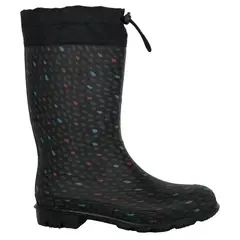ALQUIMIA - Bota de Agua con Polar Mujer Negro Biela Gotas