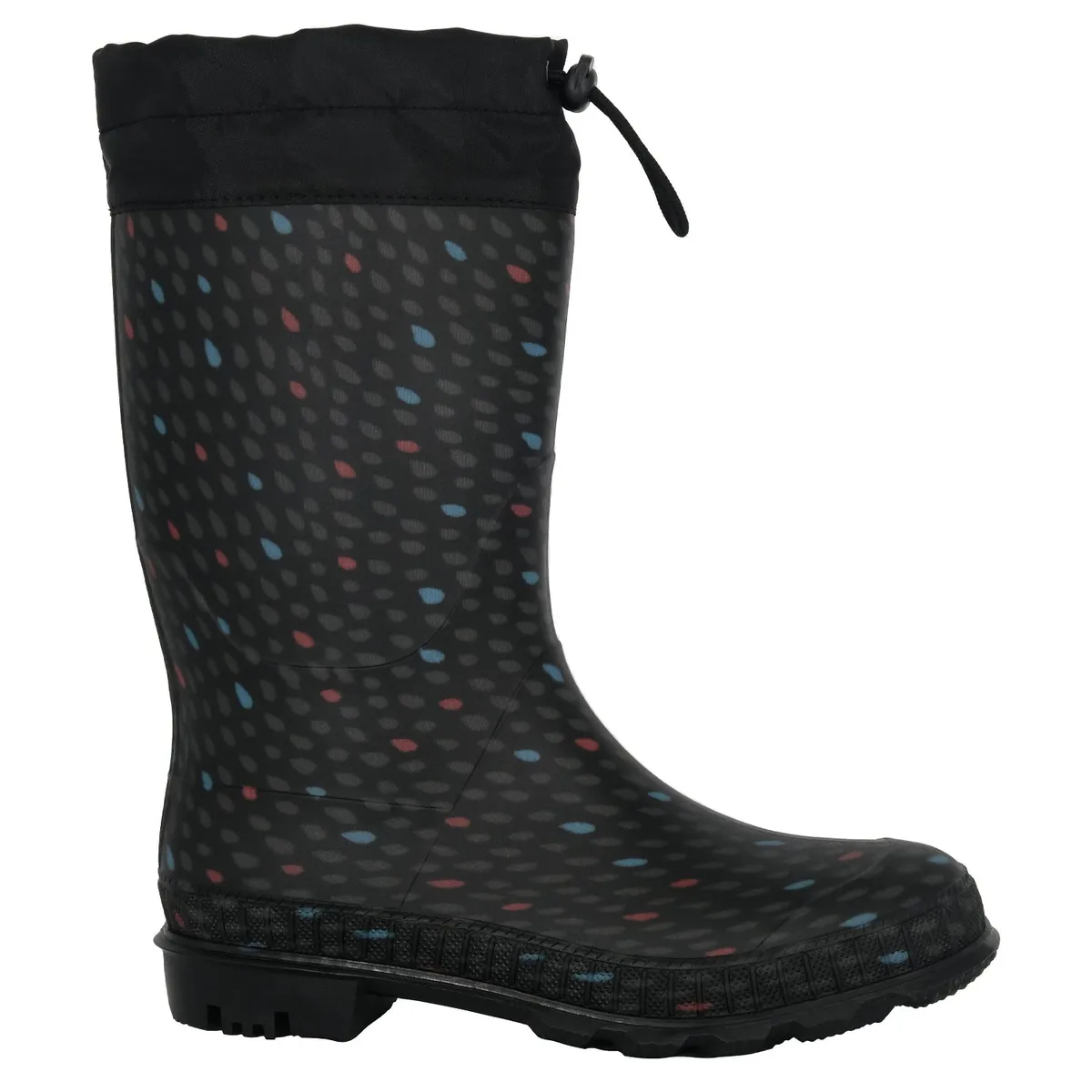 ALQUIMIA - Bota de Agua con Polar Mujer Negro Biela Gotas Alquimia
