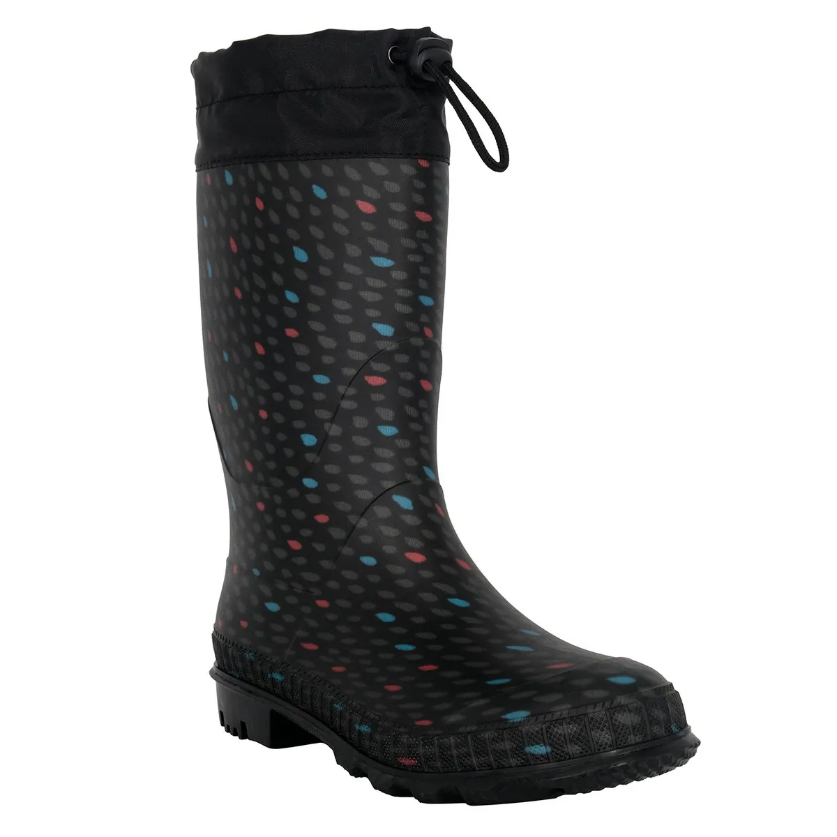 ALQUIMIA - Bota de Agua con Polar Mujer Negro Biela Gotas Alquimia