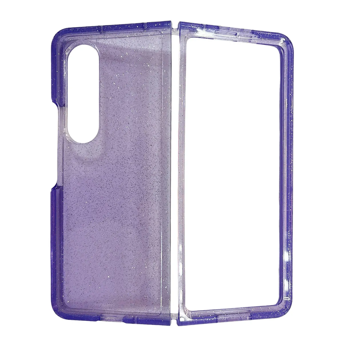 JOIGO - Carcasa Para Samsung Z Fold 4 Transparencia Y Brillo Lila.