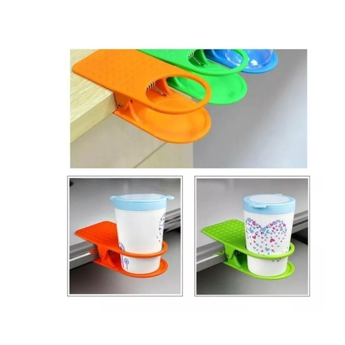 GENERICO - Soporte Clip Porta Vaso Para Mesa Escritorio