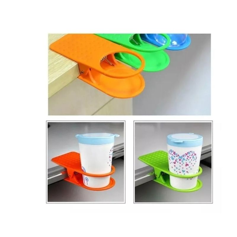 GENERICO - Soporte Clip Porta Vaso Para Mesa Escritorio